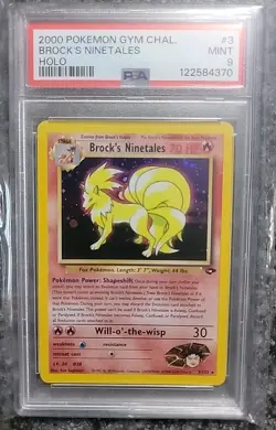 PSA 9 Brock's Ninetales - 3/132 - 2000 Pokemon Gym Challenge Holo Rare WOTC - Image 1