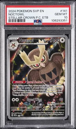 2024 POKEMON SVP EN-SV BLACK STAR PROMO #141 NOCTOWL PSA 10 - Image 1
