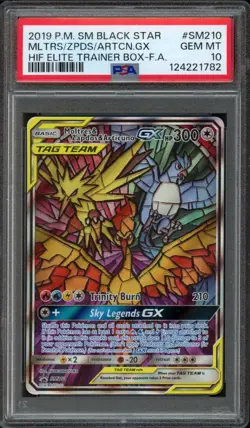 2019 Pokemon SM Black Star Promos Moltres & Zapdos & Articuno GX SM210 PSA 10 - Image 1
