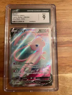 Pokemon Card - Mew V (Full Art) 250/264: Fusion Strike Holo CGC Mint 9 - Image 1