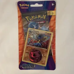 18x Pokemon XY Steam Siege Blister Card Pack w/ Lucario + Floette Promo Mew Coin - Image 2