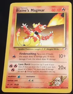 BLAINE'S MAGMAR 37/132 Pokemon Card GYM HEROES TCG LP - Image 1