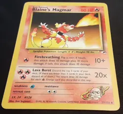 BLAINE'S MAGMAR 37/132 Pokemon Card GYM HEROES TCG LP - Image 2