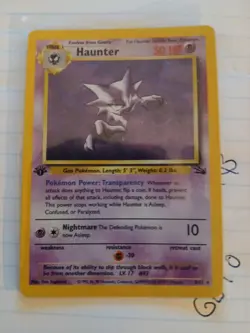 HAUNTER Pokemon Card - WOTC - 1st Edition - Fossil - 6/62 - HOLO - NM (A) - Image 1