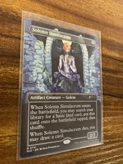 MTG✨SOLEMN SIMULACRUM Borderless/Ext Art✨SLD Bonus NM/M RARE Artifact Creature - Image 3
