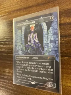 MTG✨SOLEMN SIMULACRUM Borderless/Ext Art✨SLD Bonus NM/M RARE Artifact Creature - Image 4