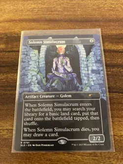 MTG✨SOLEMN SIMULACRUM Borderless/Ext Art✨SLD Bonus NM/M RARE Artifact Creature - Image 5