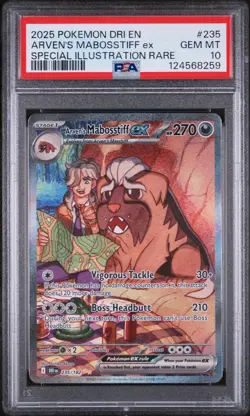 2025 Pokemon Dri EN-Destined Rivals Arven's Mabosstiff #235 Special Rare PSA 10 - Image 1