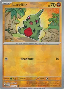 Larvitar (Poke Ball Foil) 047/131 Common Prismatic Evolutions Pokemon TCG - Image 1