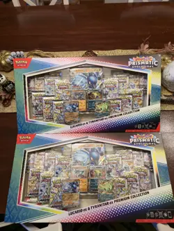 2x Pokemon Prismatic Evolutions Lucario EX and Tyranitar EX Premium Collection - Image 2