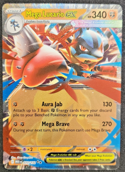 Pokemon TCG Mega Lucario ex 077/132 Mega Evolution Double Rare Holo NM - Image 1