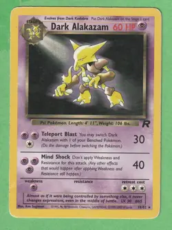Dark Alakazam - Team Rocket WOTC Vintage non Holo Rare 18/82 TCG Card - Image 1
