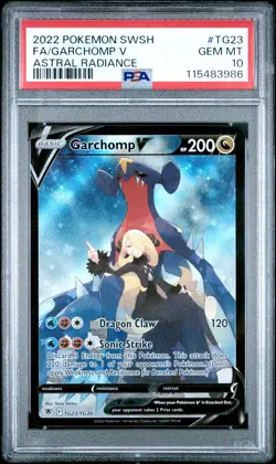 2022 POKEMON SWORD & SHIELD ASTRAL RADIANCE #TG23 FULL ART/GARCHOMP V PSA 10 - Image 1