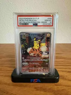 2023 POKEMON JPN SV-P PROMO #098 DETECTIVE PIKACHU PSA 10 - Image 1