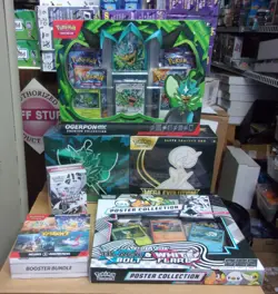 POKEMON TWILIGHT & MEGA ETB + WHITE + SURGING BUNDLE + B/W POSTER + OGERPON EX - Image 1