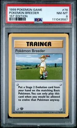 1999 POKEMON BASE SET 1ST EDITION #76 POKEMON BREEDER PSA 8 - Image 1