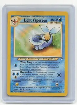 2000 Pokemon TCG Light Vaporeon Neo Destiny #52/105 Damaged Basic - Image 1