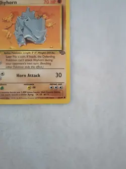 Rhyhorn Base Set Jungle Pokemon Card 61/64 1999 LP - Image 5