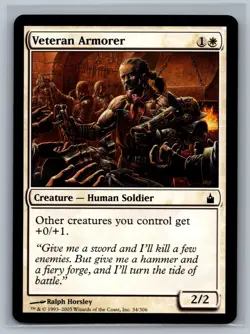 Magic MTG Ravnica City Of Guilds 4x Veteran Armorer #34/306 TCG CCG Playset - Image 1