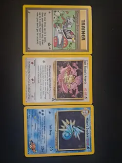 Team Rocket's Meowth 18/53 Wotc Promo& Misty's Seadra Prerelease Pokemon Leauge - Image 1
