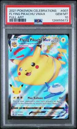 2021 POKEMON CELEBRATIONS FLYING PIKACHU VMAX FULL ART 007/025 PSA 10 GEM MINT - Image 1