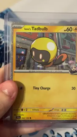 Pokemon TCG SV09 Journey Together Iono's Tadbulb 052/159 Cosmos Holo Promo TCG - Image 2