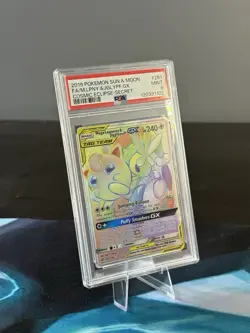 2019 POKEMON COSMIC ECLIPSE #261/236 MEGA LOPUNNY JIGGLYPUFF GX TAG TEAM PSA 9 - Image 1
