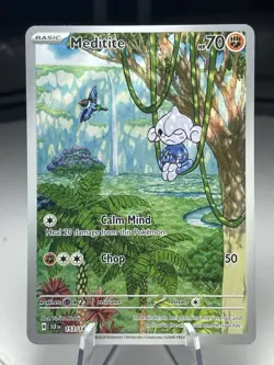 Meditite 153/142 - Stellar Crown- Illustration Rare - NM - Pokemon Card TCG - Image 1