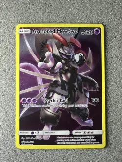 Armored Mewtwo Pokemon Card Psychic Raid HP 120 Holo Rare - Image 1