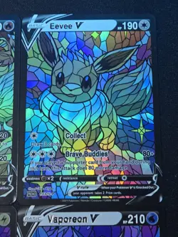 4 Holo Lot Eeveelution Eevee CUSTOM Stained Glass Holo Shiny Display Cards - Image 3