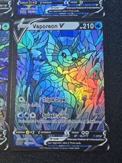 4 Holo Lot Eeveelution Eevee CUSTOM Stained Glass Holo Shiny Display Cards - Image 4
