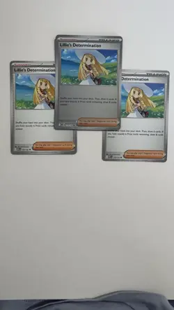 3 Lillie’s Determination Cards. 2 Regular, 1 Holo. Pokemon Mega Evolution - Image 2