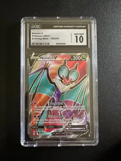 CGC 10 Gem Mint Noivern V Full Art 195/203 Pokemon Card Evolving Skies - Image 1