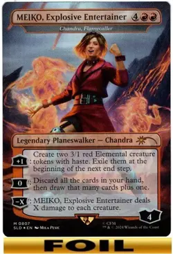 1x - MEIKO, Explosive Entertainer (Chandra Flamecaller) - FOIL - Secret Lair MTG - Image 1