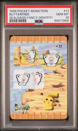 1998 POCKET MONSTERS SEALDASS FANCY GRAFFITI #11 BUTTERFREE PSA 10 - Image 1