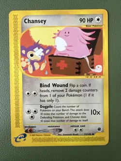 Pokemon TCG Chansey Expedition E Reader 72/165 Regular Uncommon 2002 LP - Image 1