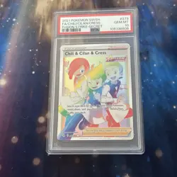 PSA 10 Chili/Cilan/Cress #273 Pokemon Single, Fusion Strike Secret Rare Gem Mint - Image 1