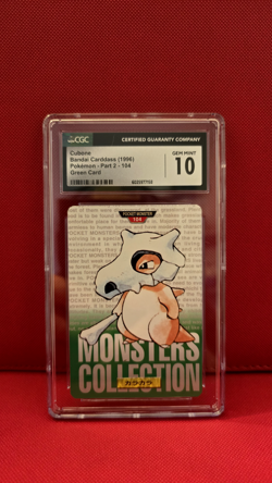 CGC 10 Vintage Pokemon 1996 Cubone Bandai Carddass Part 2 #104 - Image 1