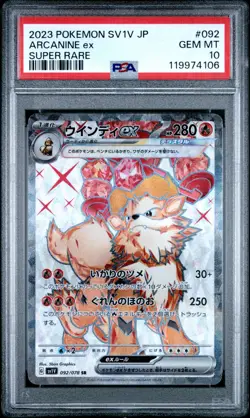 2023 Pokemon Japanese SV1V Arcanine ex Super Rare PSA 10 Gem Mint #92 - Image 1