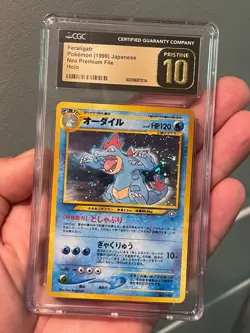 CGC PRISTINE GOLD 10 - 1999 Feraligatr 160 Neo Premium File Genesis Pokemon TCG! - Image 1