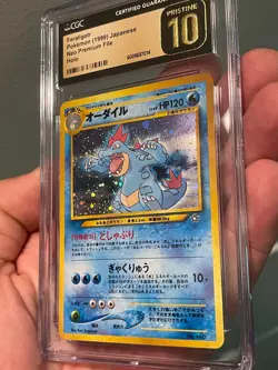 CGC PRISTINE GOLD 10 - 1999 Feraligatr 160 Neo Premium File Genesis Pokemon TCG! - Image 3
