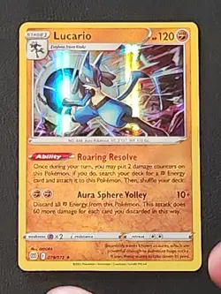 Lucario 079/172SWSH09: Brilliant Stars Holo Pokemon TCG NM Condition - Image 1