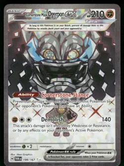 Cornerstone Mask Ogerpon ex - 199/167 Ultra Rare Holo NM Pokemon SV06: Twilight - Image 1