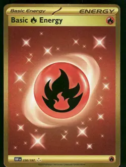 Basic Fire Energy - 230/197 Hyper Rare Holo NM Pokemon SV03: Obsidian Flames - Image 1