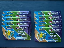 Play.! Pokemon Prize Pack Series 7 Booster Packs Lot of 10 Factory Sealed - Image 1