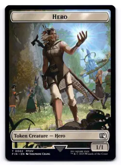 Spirit (0003) Hero (0002) Double-Sided Token NM Final Fantasy MTG Regular - Image 1