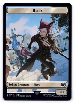 Spirit (0003) Hero (0003) Double-Sided Token NM Final Fantasy MTG Regular - Image 1
