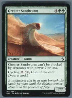 Magic the Gathering MTG Amonkhet Greater Sandwurm #168 - Image 1