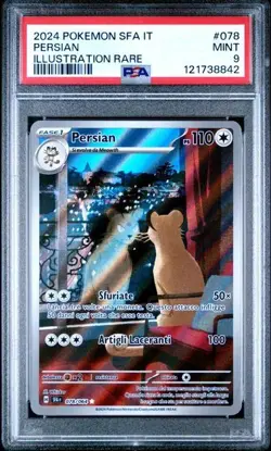 Pokemon PSA 9 Persian #078 Illustration Rare Segreto Fiabesco 2024 Italiano - Image 2