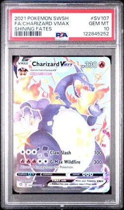 PSA 10 Charizard Vmax SV107/SV122 Pokemon Sword Shield Shining Fates Shiny Vault - Image 1